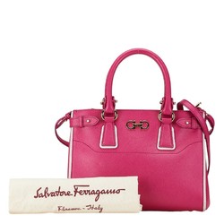 Salvatore Ferragamo Gancini handbag shoulder bag pink leather women's