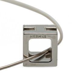 Hermes Cage d'Ache H Cube Necklace Silver Yellow Metal Women's HERMES