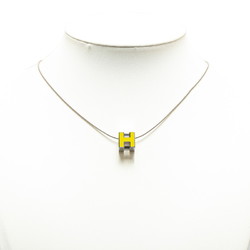 Hermes Cage d'Ache H Cube Necklace Silver Yellow Metal Women's HERMES