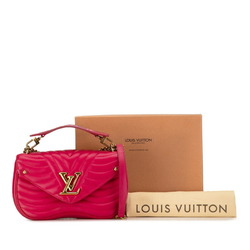 Louis Vuitton New Wave Chain Bag MM Handbag Shoulder M55020 Freesia Pink Calf Leather Women's LOUIS VUITTON