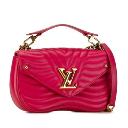 Louis Vuitton New Wave Chain Bag MM Handbag Shoulder M55020 Freesia Pink Calf Leather Women's LOUIS VUITTON