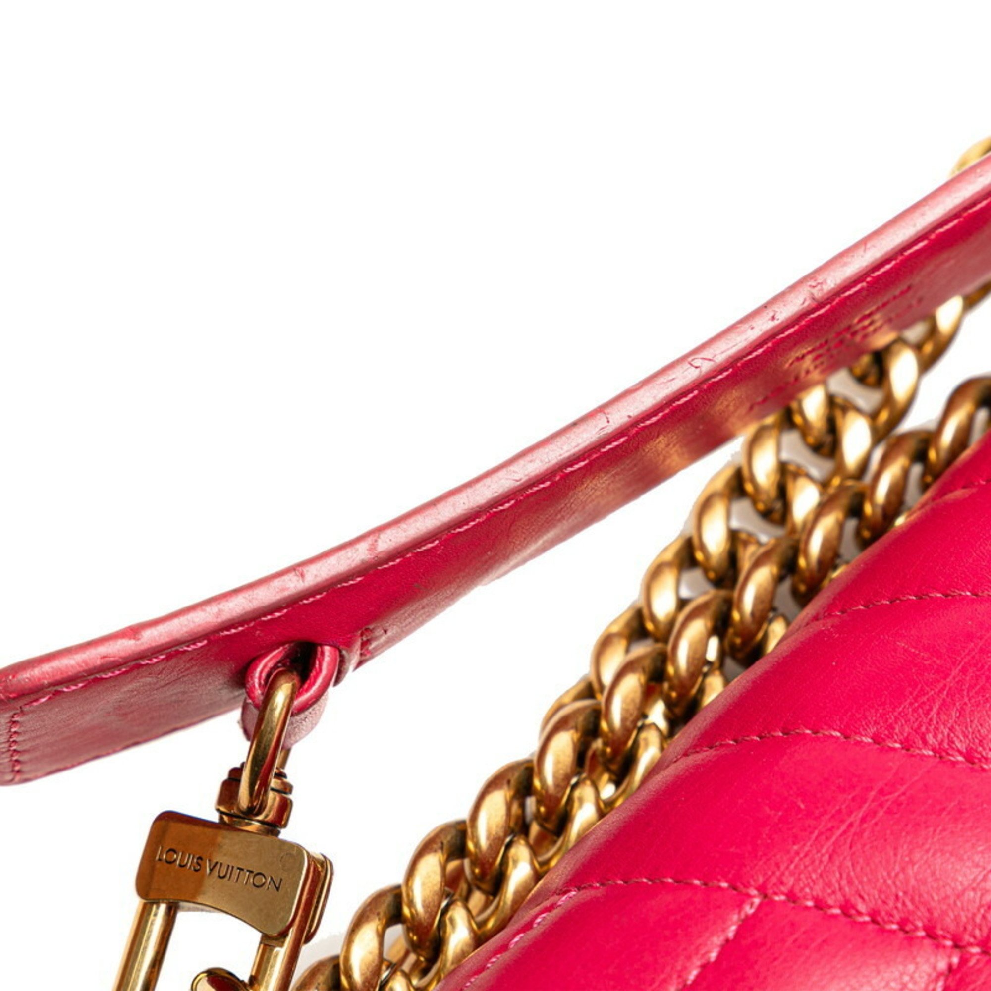 Louis Vuitton New Wave Chain Bag MM Handbag Shoulder M55020 Freesia Pink Calf Leather Women's LOUIS VUITTON