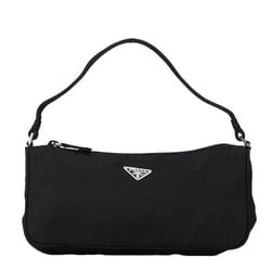 Prada Triangle Plate Handbag Black Nylon Women's PRADA