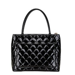 Chanel Reprint Tote Coco Mark Quilted Bag Handbag A01804 Black Enamel Women's CHANEL