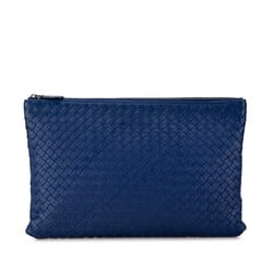 Bottega Veneta Intrecciato Clutch Bag Second Blue Leather Men's BOTTEGAVENETA