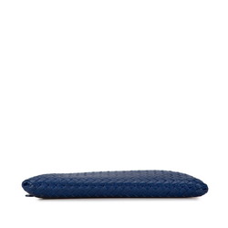 Bottega Veneta Intrecciato Clutch Bag Second Blue Leather Men's BOTTEGAVENETA