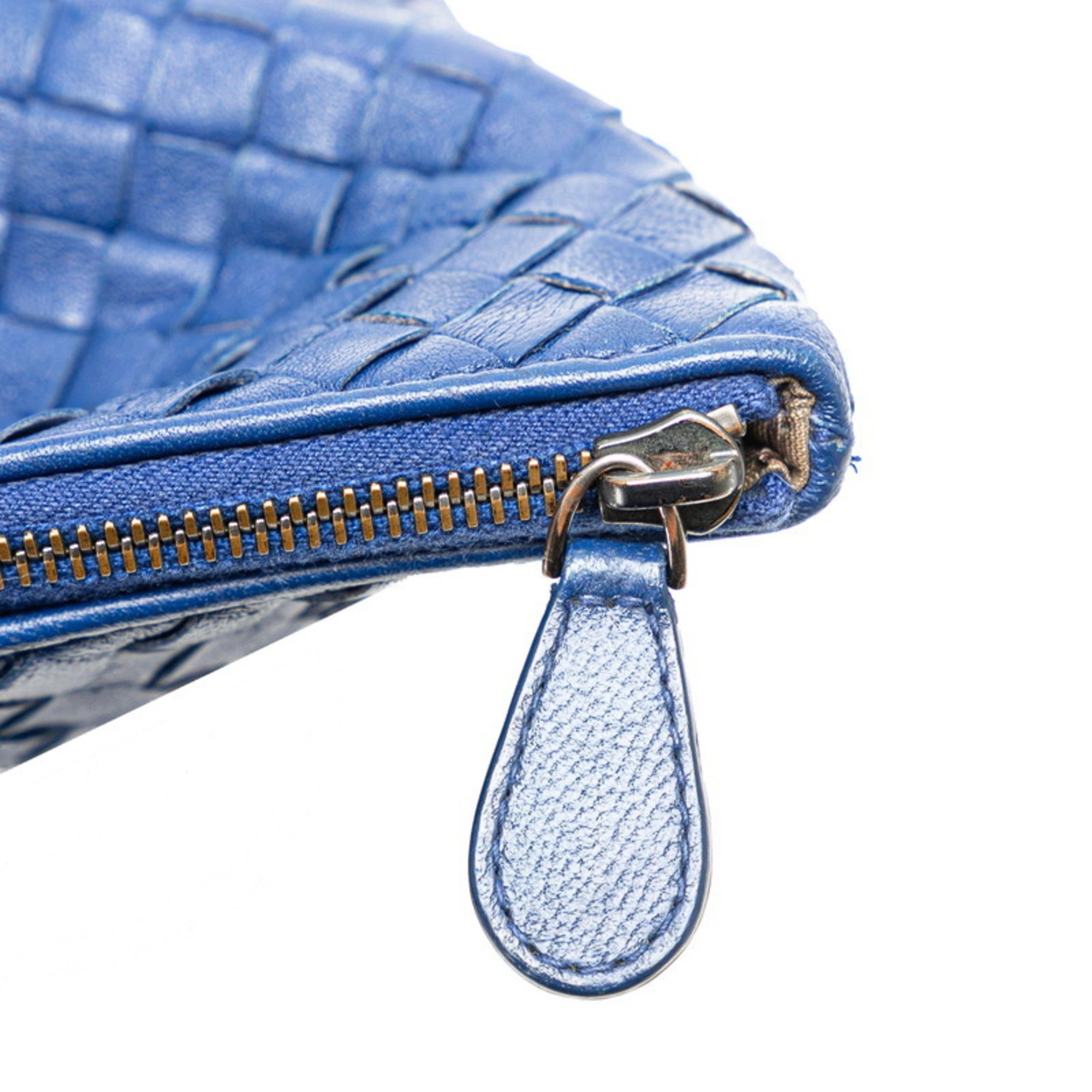 Bottega Veneta Intrecciato Clutch Bag Second Blue Leather Men's BOTTEGAVENETA