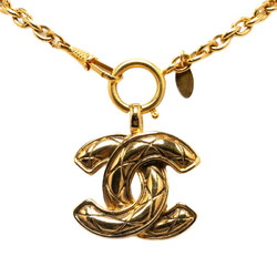 Chanel Matelasse Coco Mark Chain Necklace Gold Plated Women's CHANEL