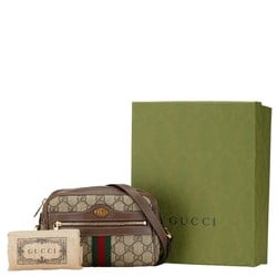 Gucci GG Supreme Ophidia Bag Shoulder 517350 Beige Brown Canvas Leather Women's GUCCI