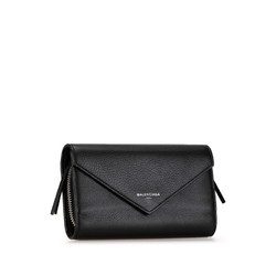 Balenciaga Long Wallet Bi-fold 571661 Black Leather Women's BALENCIAGA