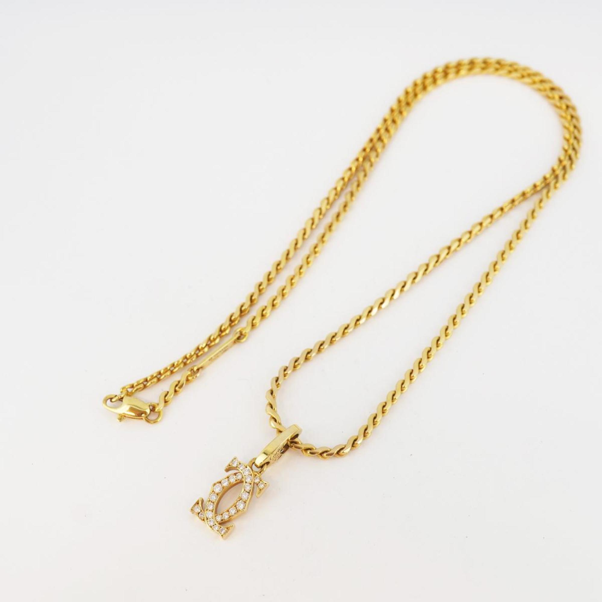 Cartier necklace 2C diamond K18YG yellow gold ladies