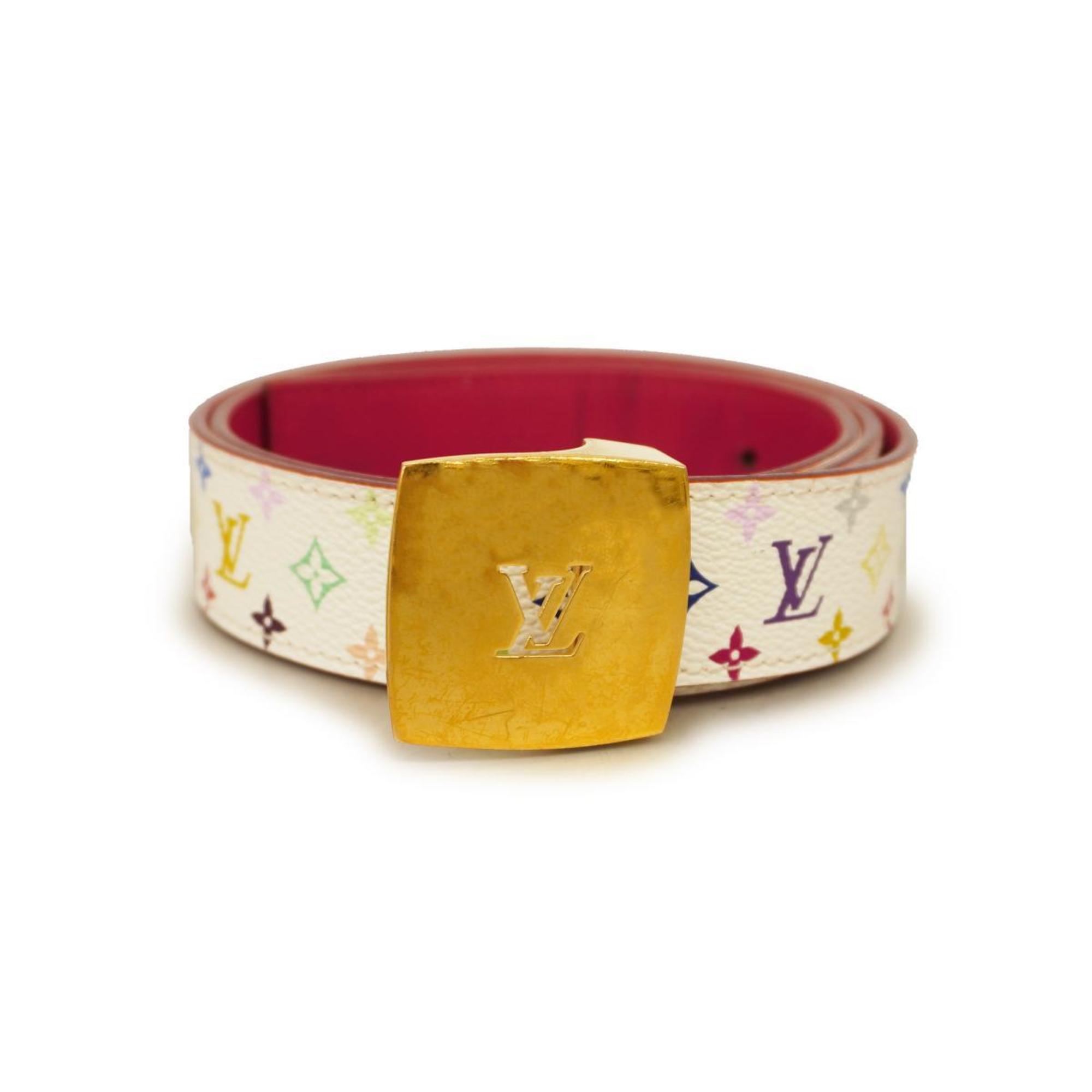 Louis Vuitton Belt Monogram Multicolor Santur LV Cut M9682 Blanc Grenard Ladies