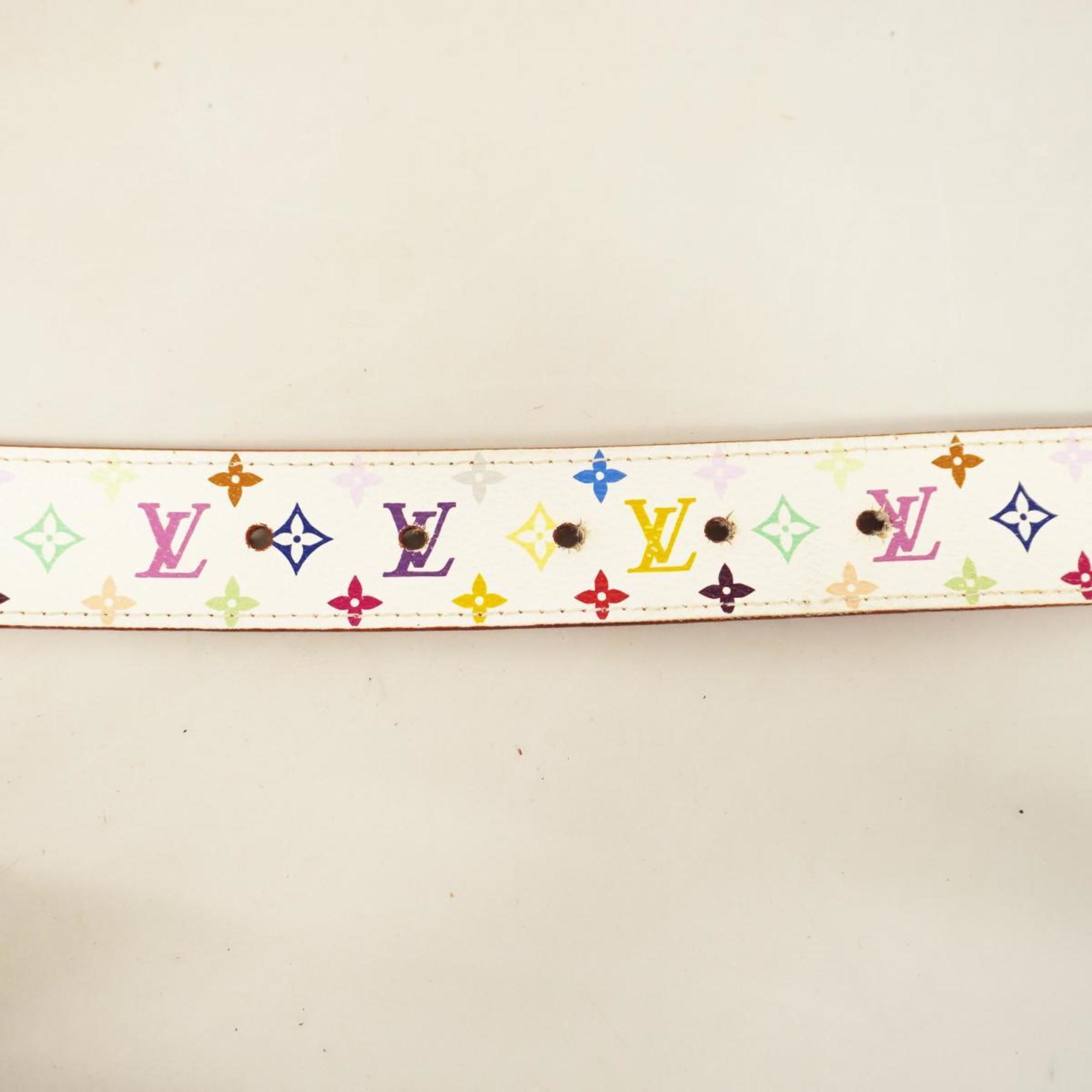 Louis Vuitton Belt Monogram Multicolor Santur LV Cut M9682 Blanc Grenard Ladies