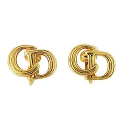 Christian Dior Earrings GP Plated Gold Women's