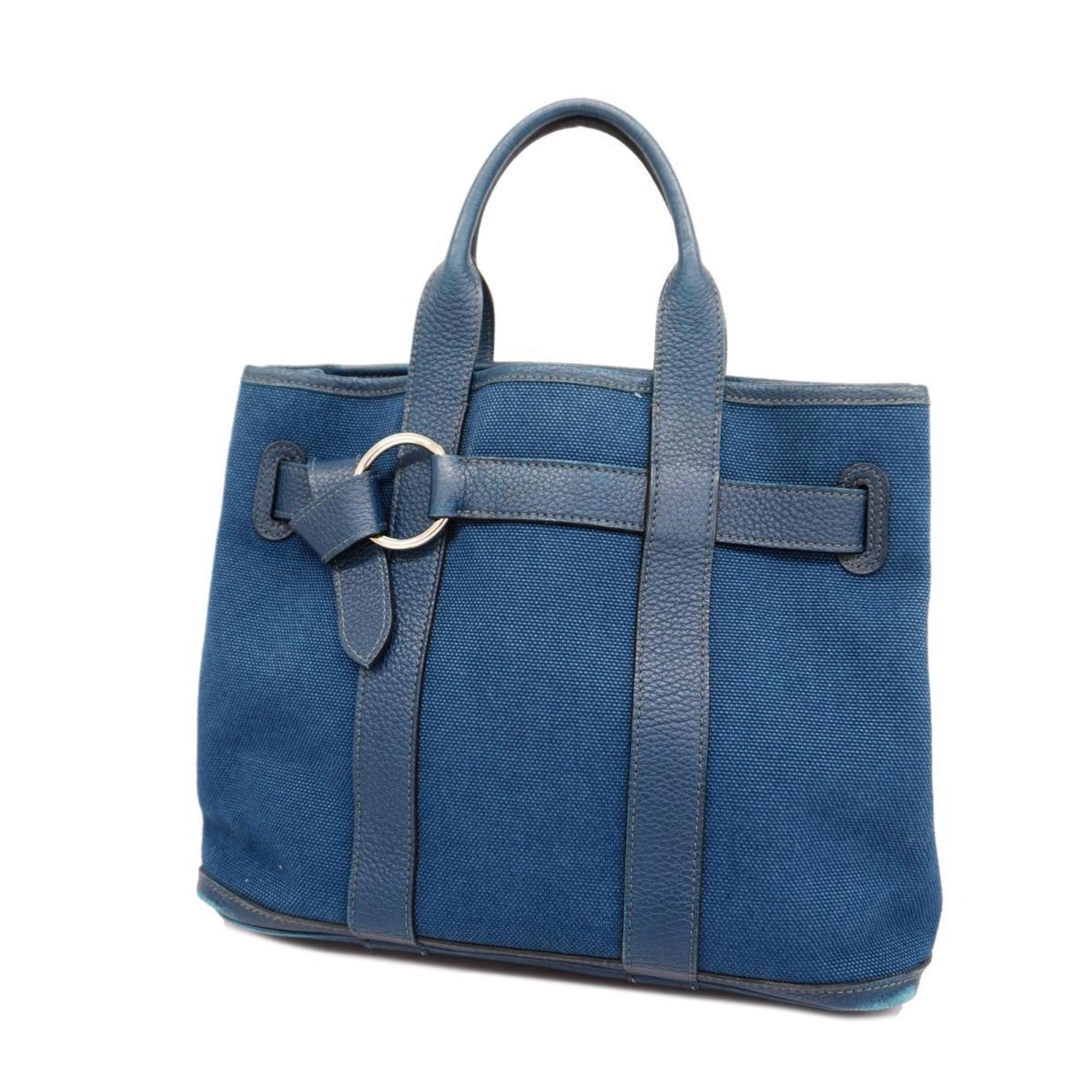 Hermes Tote Bag Petite Centeur PM □L Engraved Toile H Blue Women's