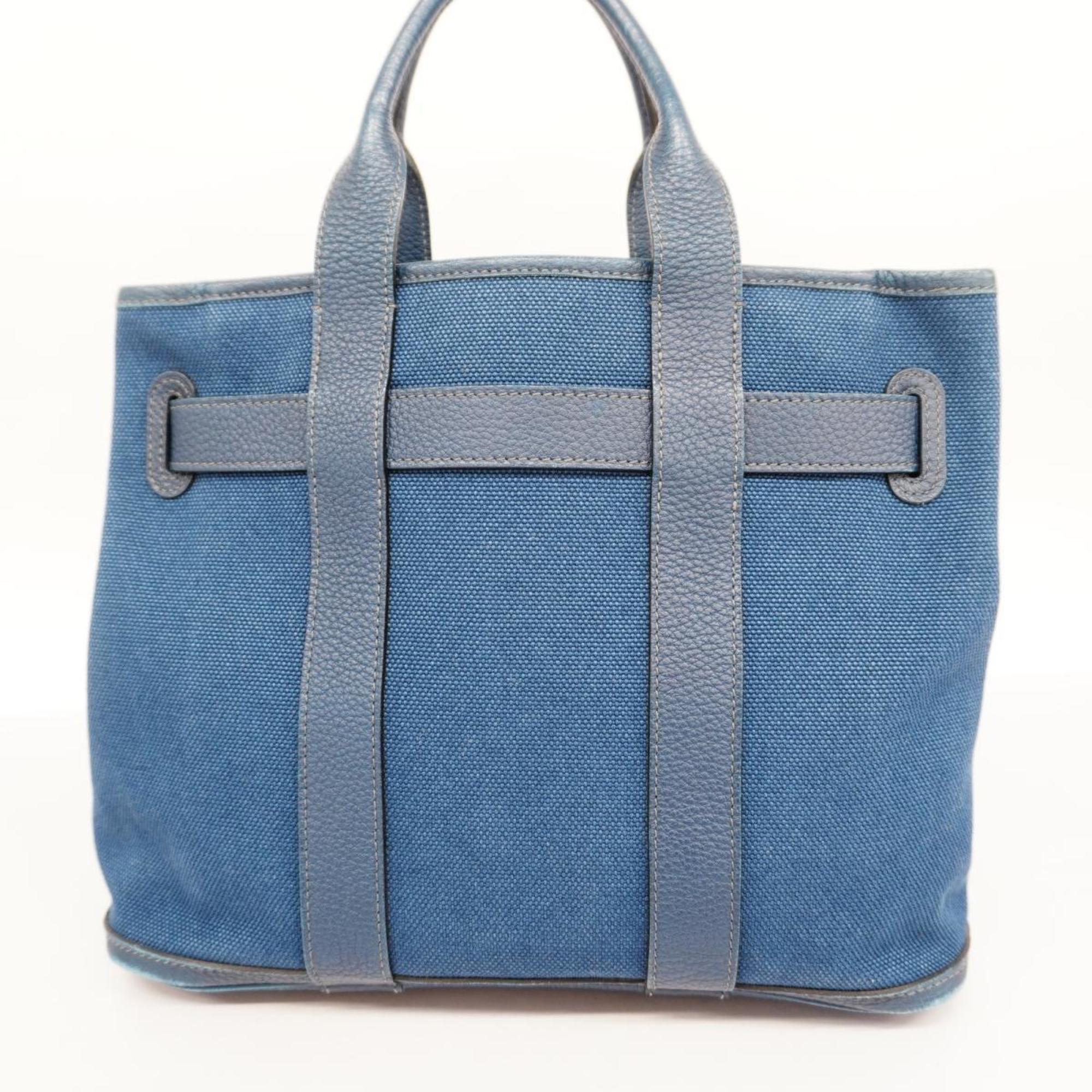 Hermes Tote Bag Petite Centeur PM □L Engraved Toile H Blue Women's