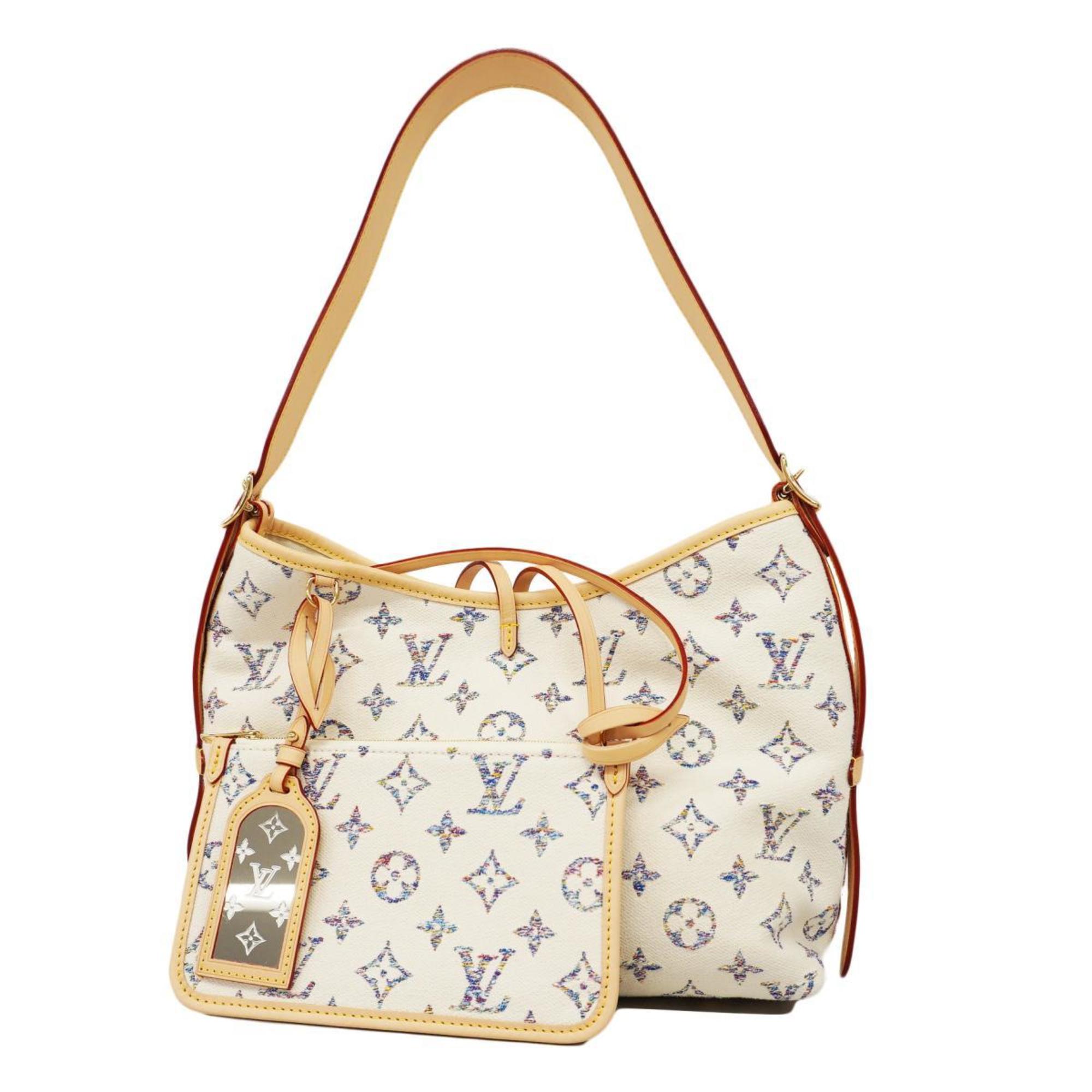 Louis Vuitton Shoulder Bag Monogram Jacquard Carryall NM PM M24707 Beige Women's