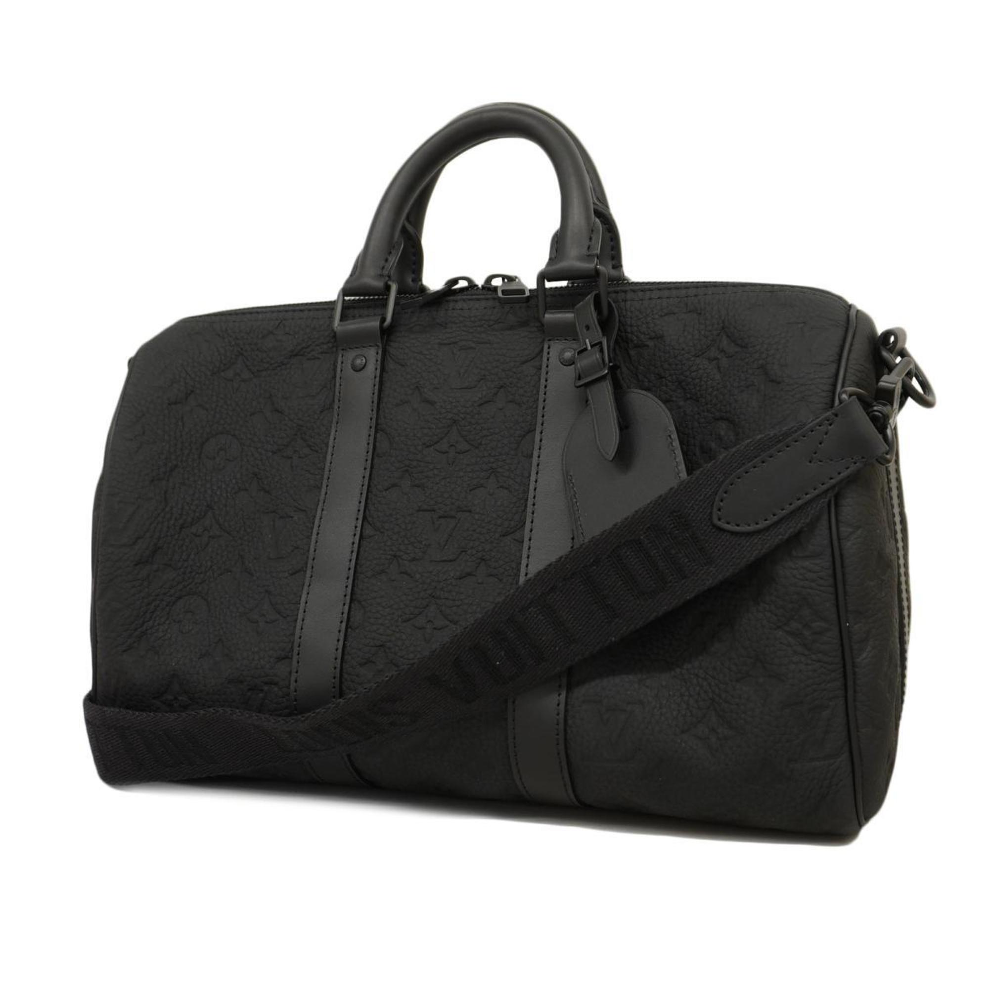 Louis Vuitton Boston Bag Monogram Taurillon Keepall Bandouliere 35 M22765 Noir Men's Women's