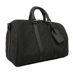 Louis Vuitton Boston Bag Monogram Taurillon Keepall Bandouliere 35 M22765 Noir Men's Women's