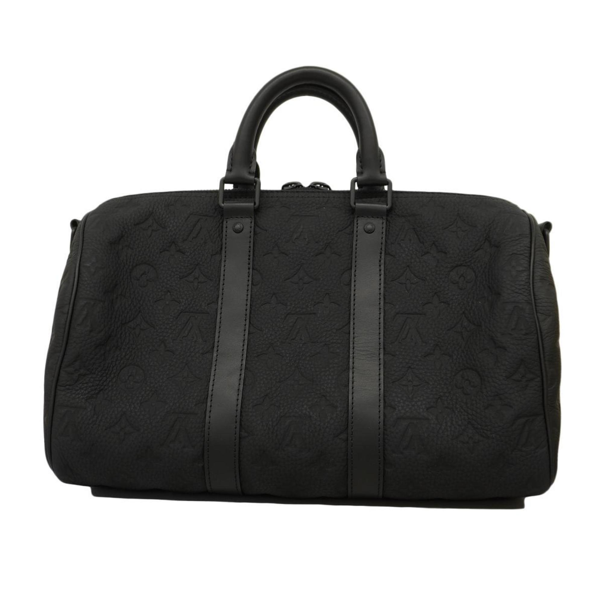 Louis Vuitton Boston Bag Monogram Taurillon Keepall Bandouliere 35 M22765 Noir Men's Women's