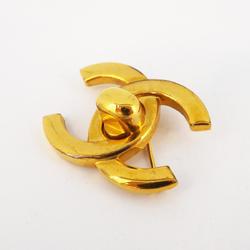 Chanel Brooch Turn Lock GP Plated Gold 96A Women's