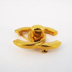 Chanel Brooch Turn Lock GP Plated Gold 96A Women's