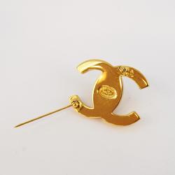 Chanel Brooch Turn Lock GP Plated Gold 96A Women's