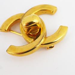 Chanel Brooch Turn Lock GP Plated Gold 96A Women's