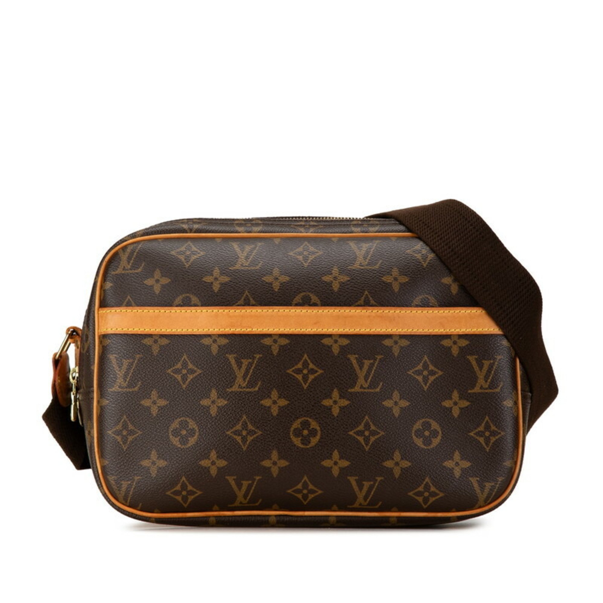 Louis Vuitton Monogram Reporter PM Shoulder Bag M45254 Brown PVC Leather Women's LOUIS VUITTON