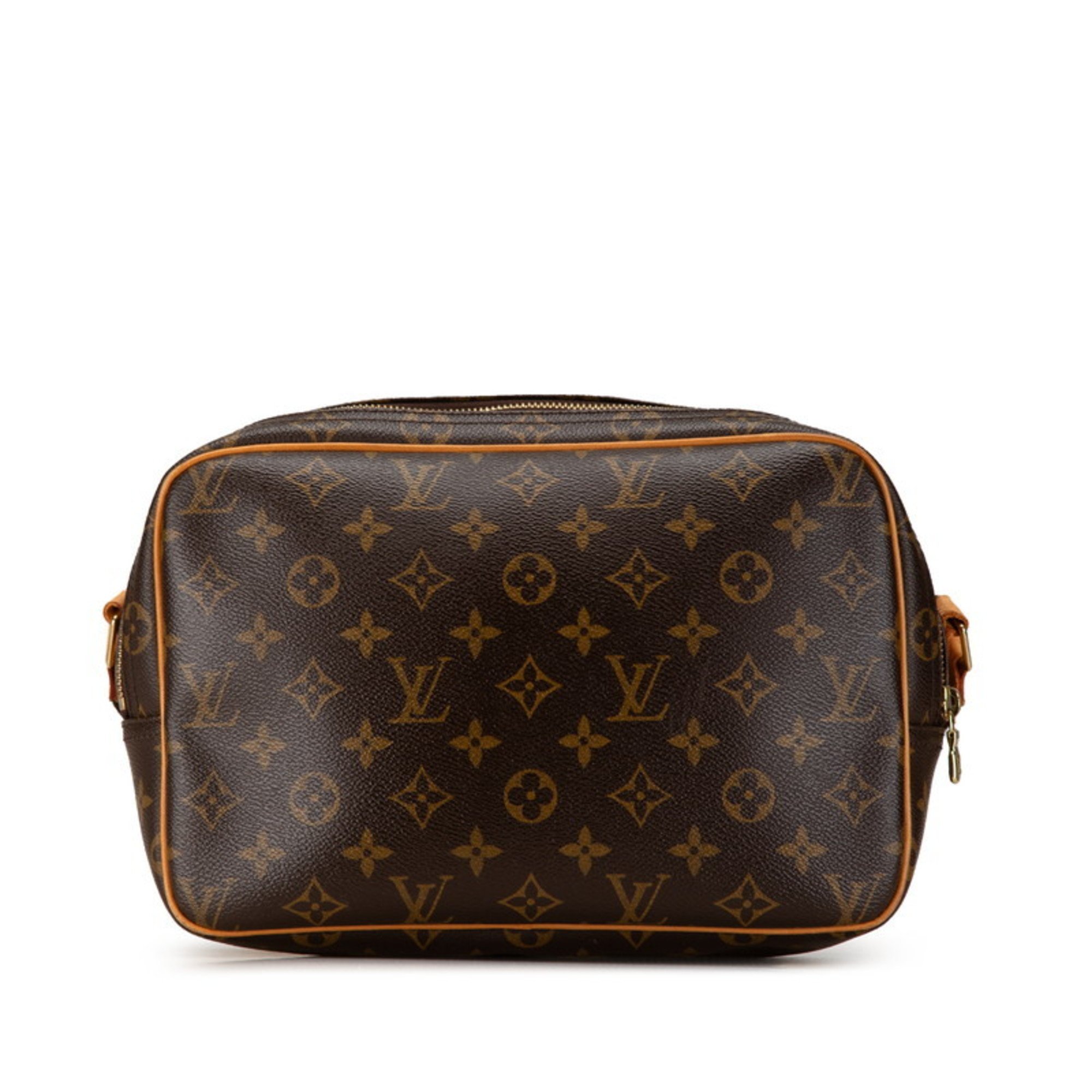 Louis Vuitton Monogram Reporter PM Shoulder Bag M45254 Brown PVC Leather Women's LOUIS VUITTON