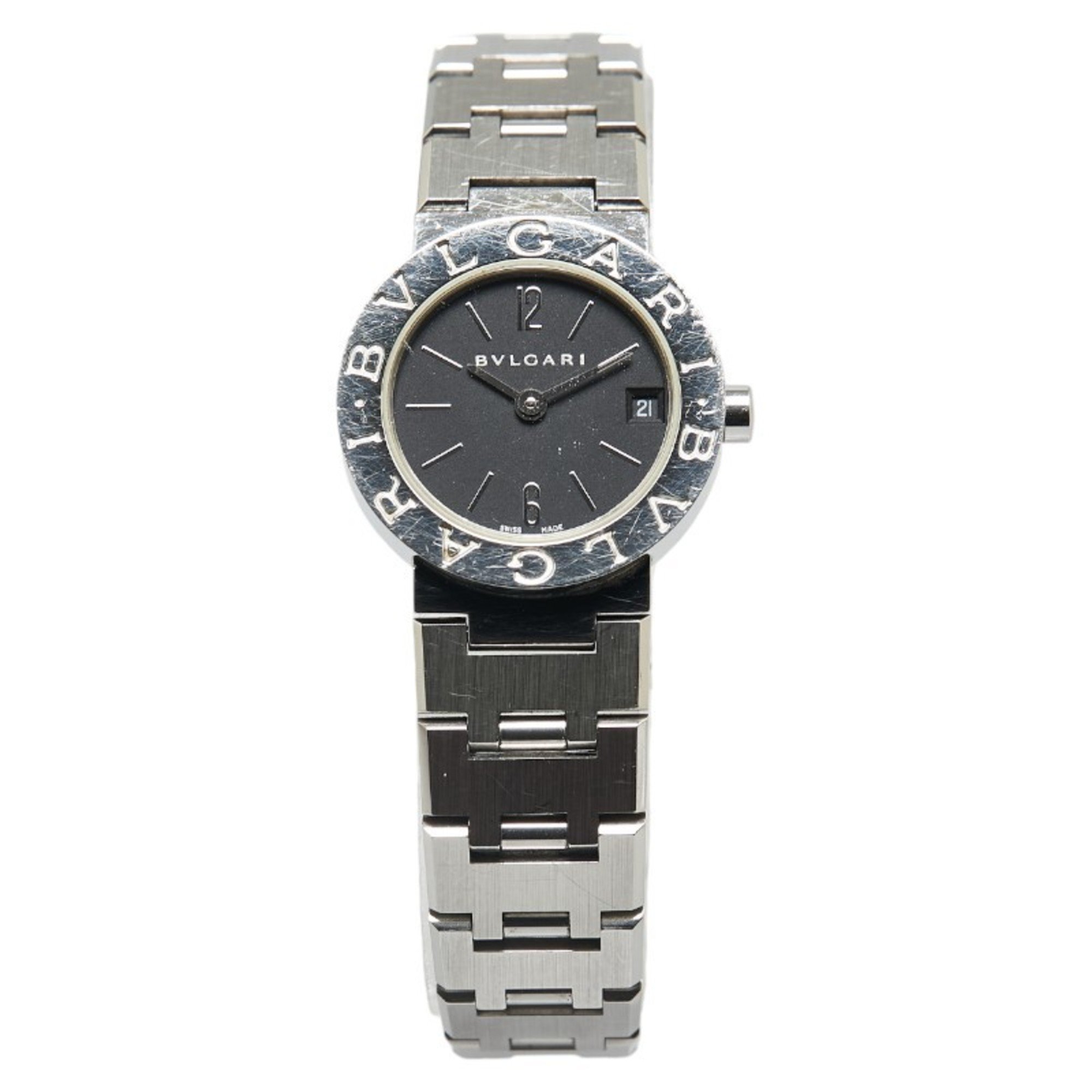 BVLGARI Watch BB23SS Quartz Black Dial Stainless Steel Women's