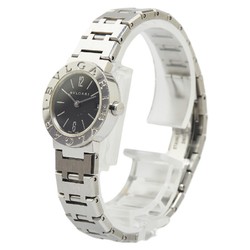 BVLGARI Watch BB23SS Quartz Black Dial Stainless Steel Women's