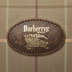 Burberry Check Shoulder Bag Khaki Brown Canvas Leather Women's BURBERRY