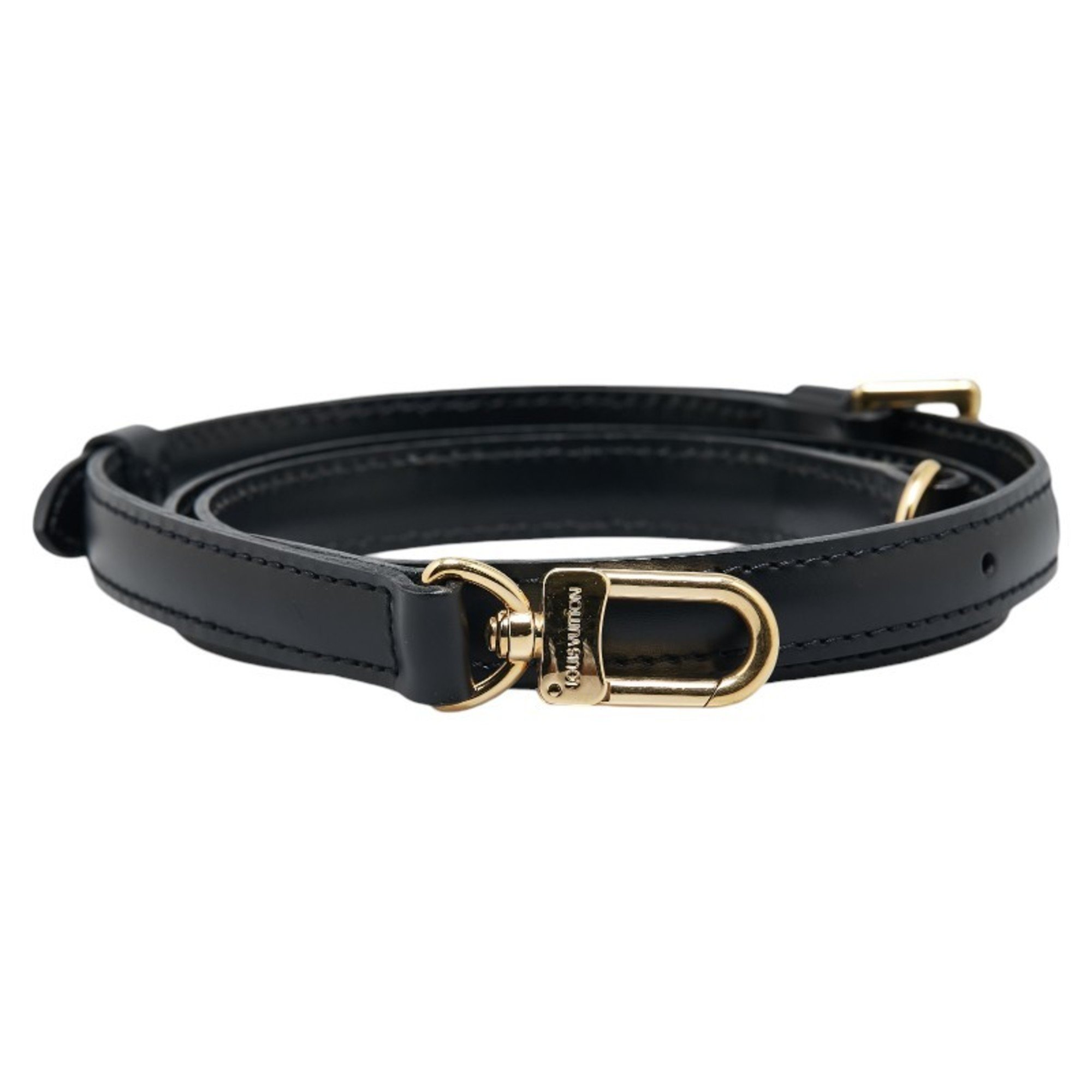 Louis Vuitton Shoulder Strap Black Gold Leather Women's LOUIS VUITTON