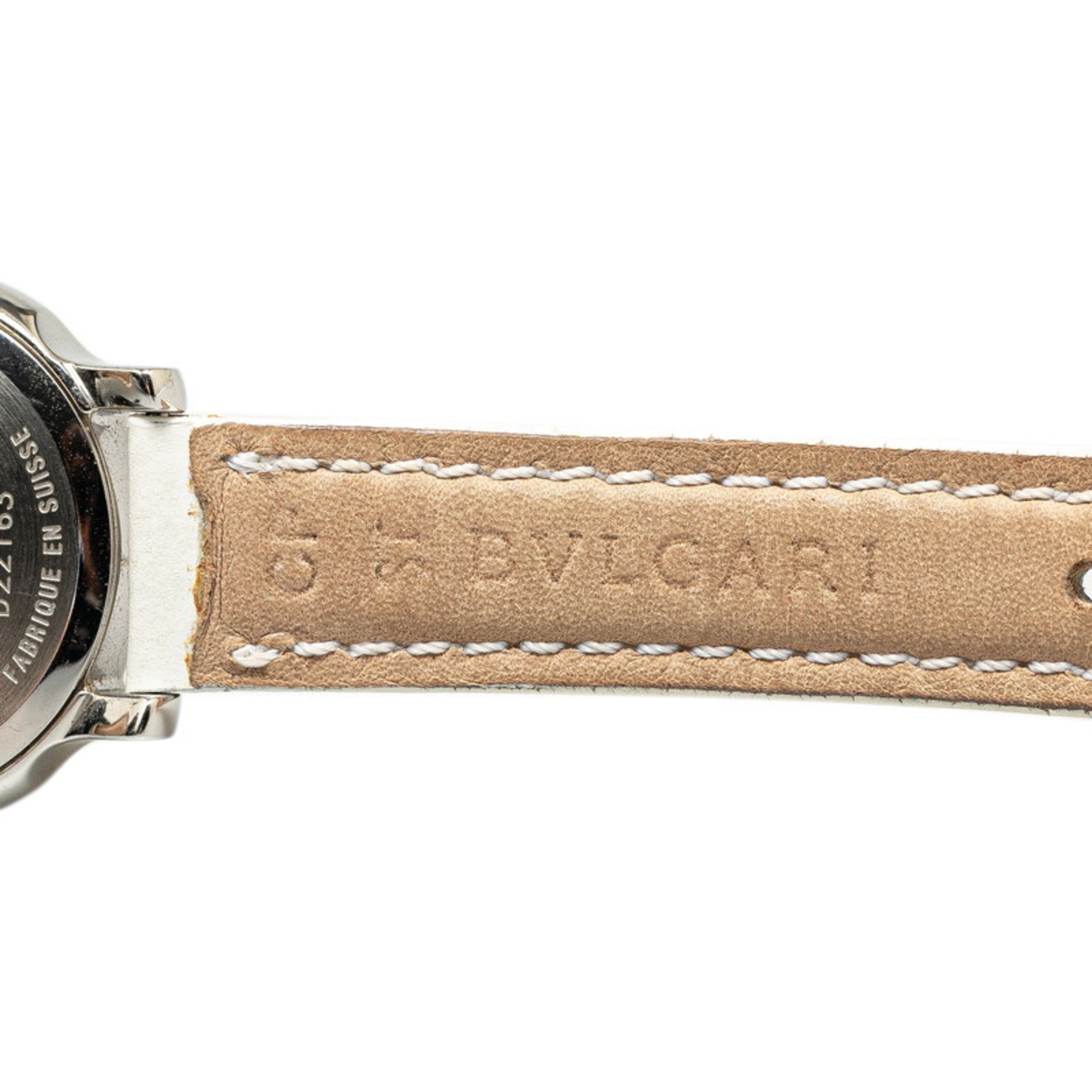 BVLGARI Solotempo Watch ST29S Quartz White Dial Stainless Steel Women's