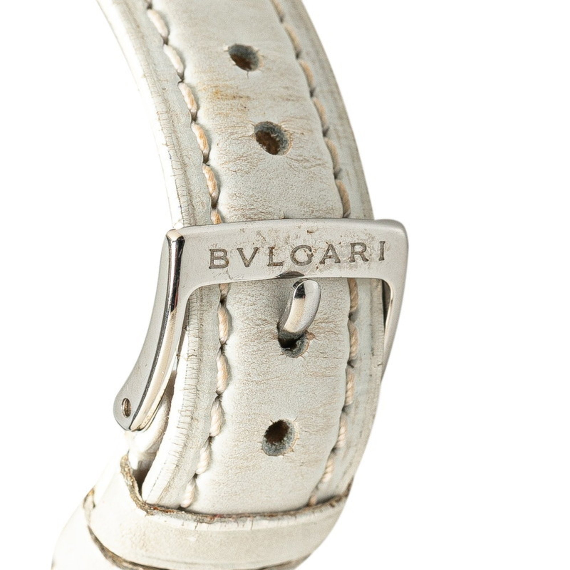 BVLGARI Solotempo Watch ST29S Quartz White Dial Stainless Steel Women's