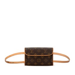 Louis Vuitton Monogram Pochette Florentine Body Bag Waist Shoulder M51855 Brown PVC Leather Women's LOUIS VUITTON