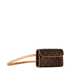 Louis Vuitton Monogram Pochette Florentine Body Bag Waist Shoulder M51855 Brown PVC Leather Women's LOUIS VUITTON