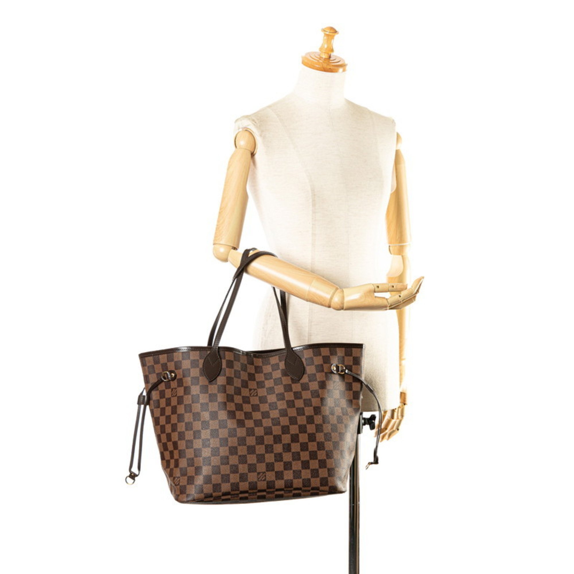 Louis Vuitton Damier Neverfull MM Tote Bag Shoulder N41358 Ebene Brown PVC Leather Women's LOUIS VUITTON