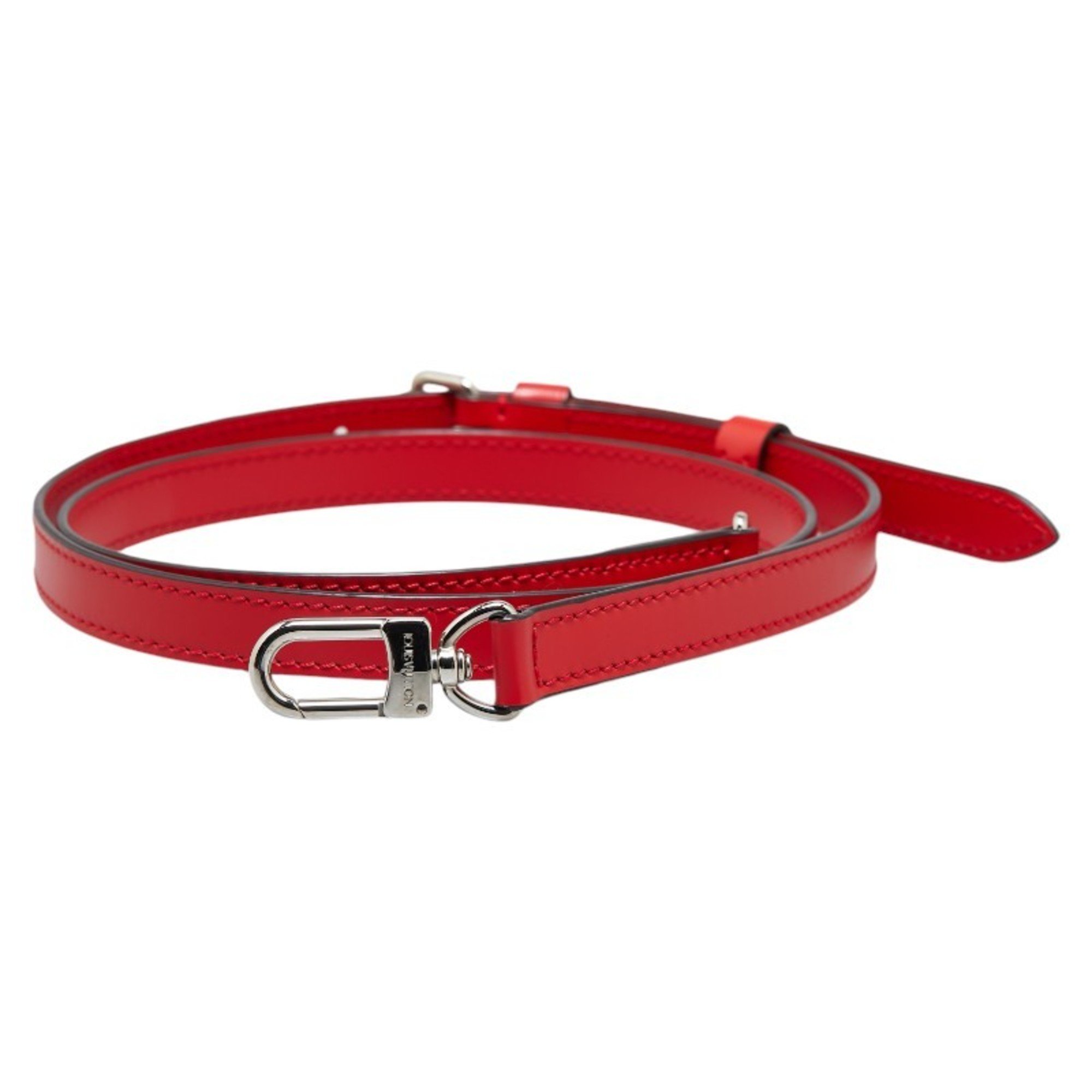 Louis Vuitton Shoulder Strap Red Silver Leather Women's LOUIS VUITTON