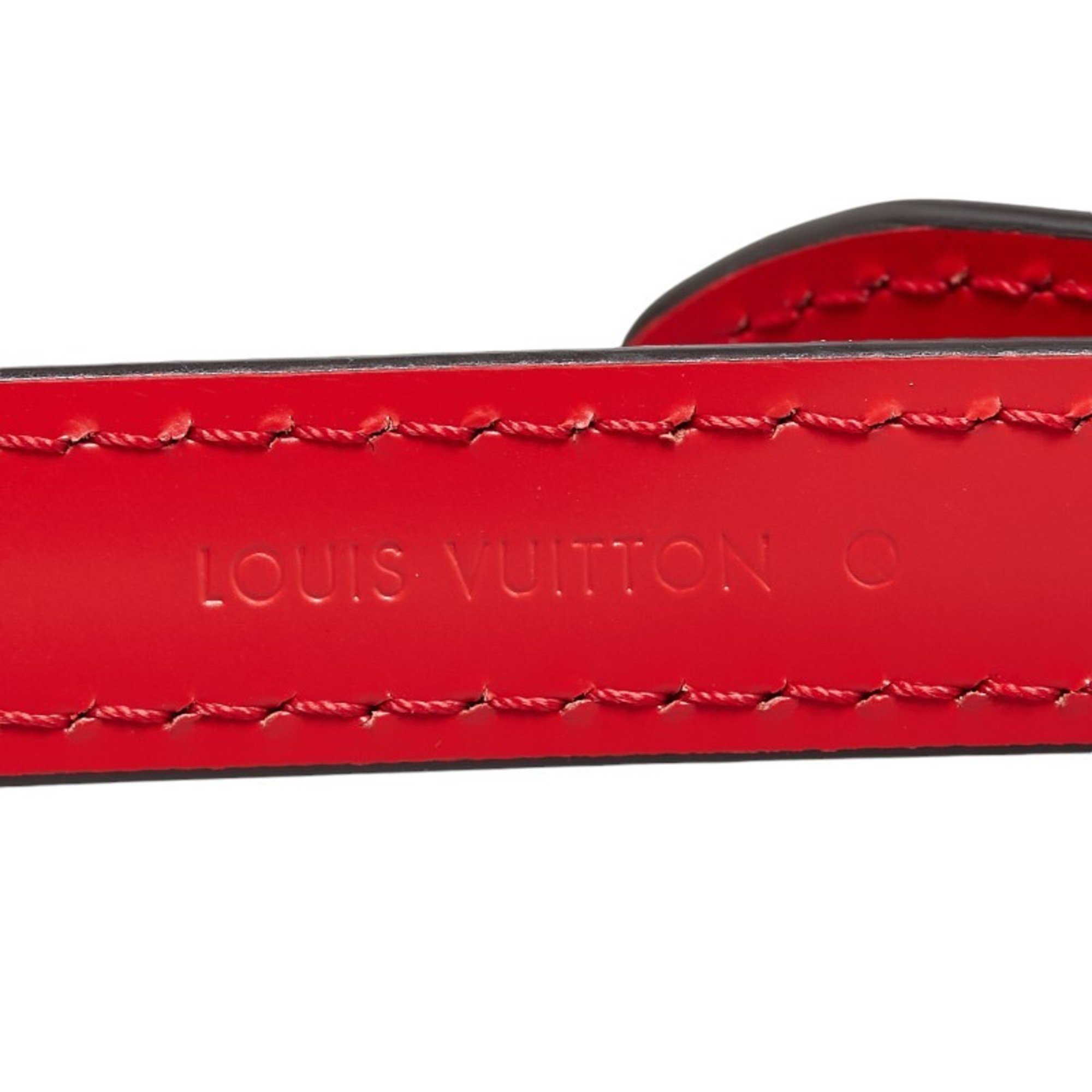 Louis Vuitton Shoulder Strap Red Silver Leather Women's LOUIS VUITTON