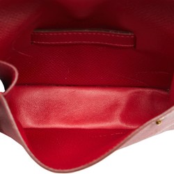 Hermes Pochette Green Waist Pouch Rouge Vif Red Couchvel Women's HERMES