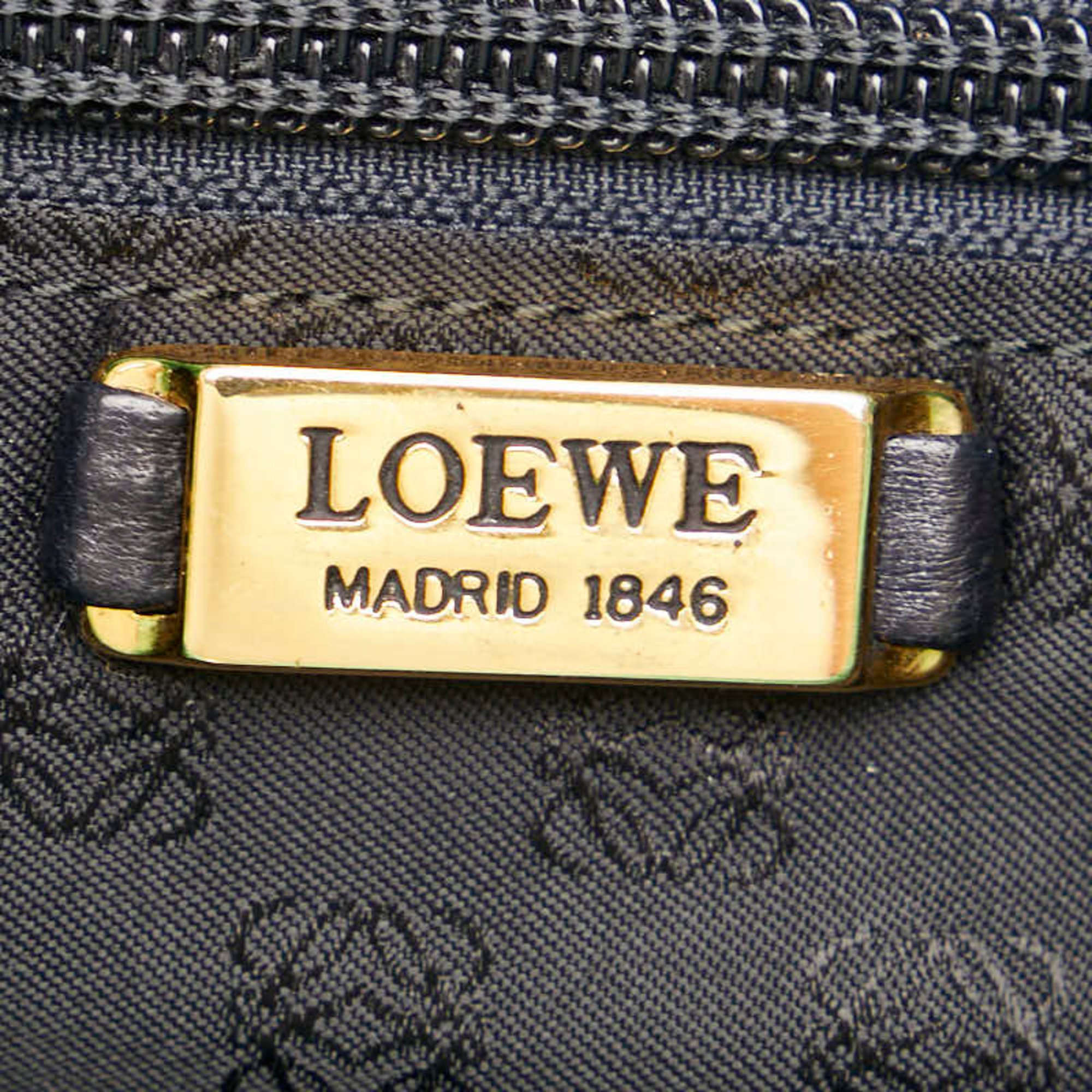 LOEWE Anagram Shoulder Bag Light Green Leather Women's