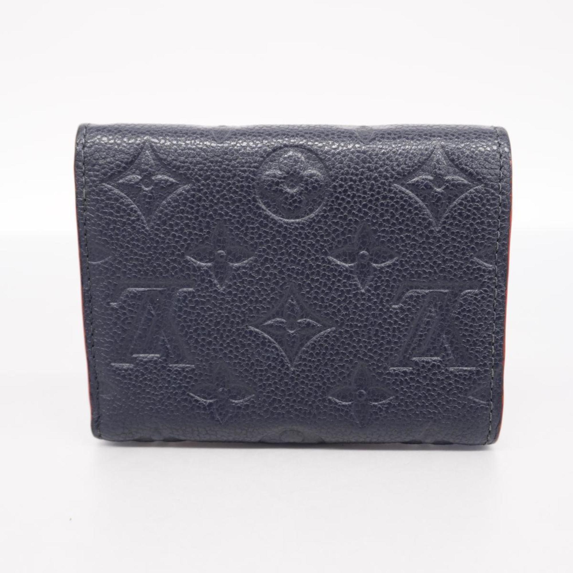 Louis Vuitton Tri-fold Wallet Monogram Empreinte Portefeuille Victorine M64577 Marine Rouge Ladies