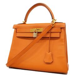 Hermes handbag Kelly 28 H stamp Chevre Potiron ladies