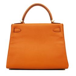 Hermes handbag Kelly 28 H stamp Chevre Potiron ladies