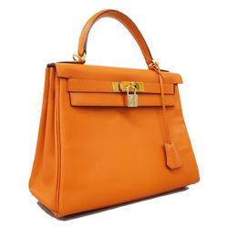 Hermes handbag Kelly 28 H stamp Chevre Potiron ladies