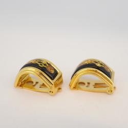 Hermes Earrings, Enamel, GP Plated, Cloisonne, Gold, Multicolor, Women's