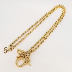 Christian Dior Necklace Rhinestone GP Plated Gold Women's