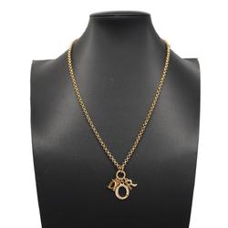 Christian Dior Necklace Rhinestone GP Plated Gold Women's